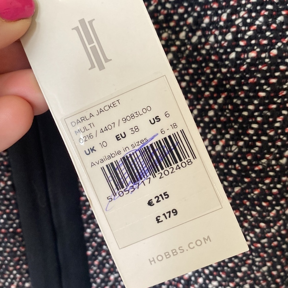 NWT Hobbs London Darla Jacket tweed zip up jacket - Picture 4 of 8